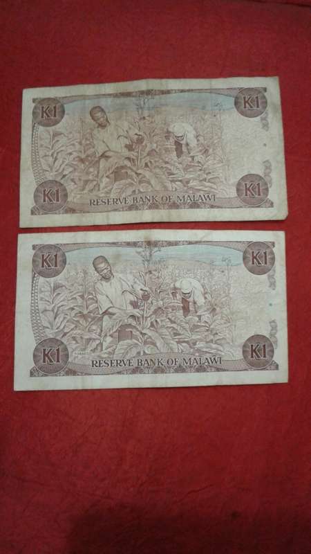 5 x Africa notes - 2 x Botswana 1 pula VF/EF/ -2 x Malawi 1 Kwacha F/VF/ -1 x Zaire 5 million zaires