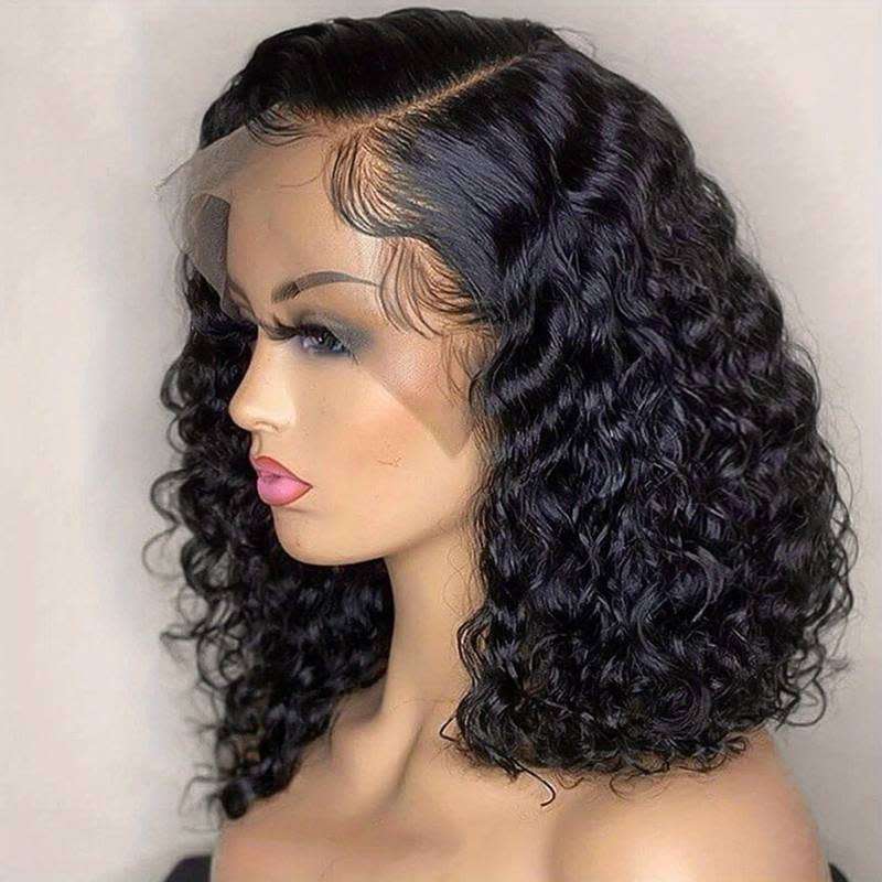 Brazilian Virgin Human Hair Short Curly Bob Wig