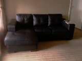 Black Leather Corner Couch