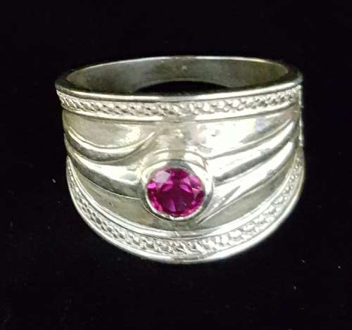 Sterling Silver Ladies Dress Ring  set with Cz