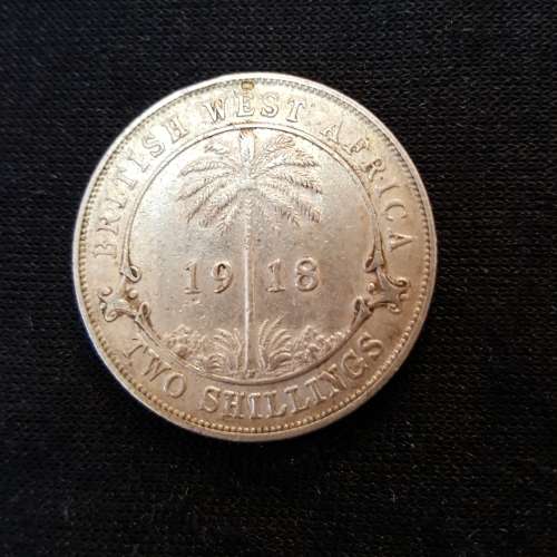 BRITISH WEST AFRICA  1918 TWO SHILLINGS SILVER COIN