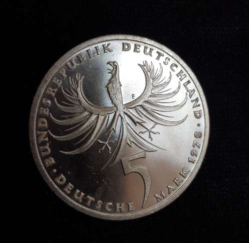 5 DEUTSCHE MARK  SILVER COIN (.625) 1978