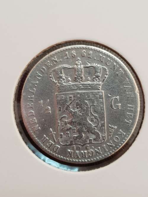1/2 Gulden 1861  (.945Silver )