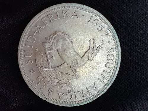SOUTH AFRICA  1957  5Shilling (50% Silver ) Weight 23.8g