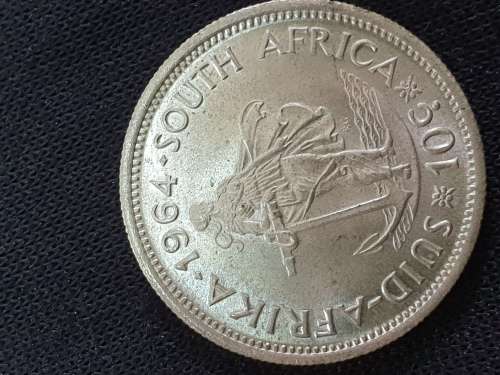 SOUTH AFRICA  1964 10c (50% Silver ) Weight 5.7g