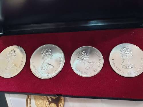 1973 ELIZABETH II CANADA PROOF SET ( TOTAL WEIGHT 147.7g ) 4 COINS ,( 92.5% SILVER