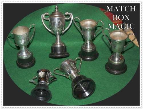 JOB LOT OF SIX VINTAGE TROPHIES SEE DISCRIPTION PAGE FOR FURTHER DETAILS
