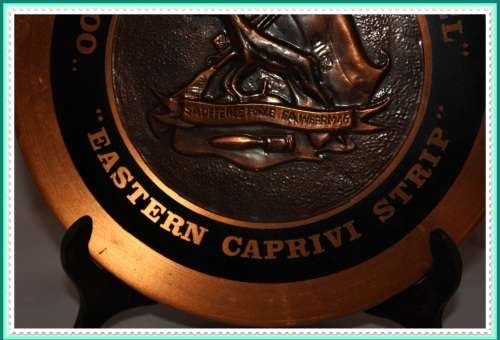 MILITARIA EASTERN CAPRIVI STRIP SA DEFENCE FORCE PURE COPPER PLAQUE BY H T ENTERPRISES SALISBURY