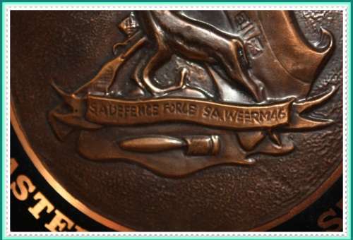 MILITARIA EASTERN CAPRIVI STRIP SA DEFENCE FORCE PURE COPPER PLAQUE BY H T ENTERPRISES SALISBURY