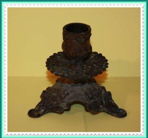 ORNATE METAL CANDLE STICK HAS NOT BEEN CLEANED