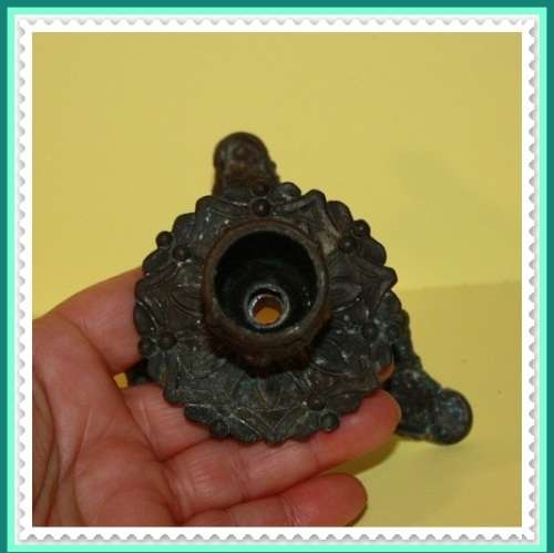 ORNATE METAL CANDLE STICK HAS NOT BEEN CLEANED