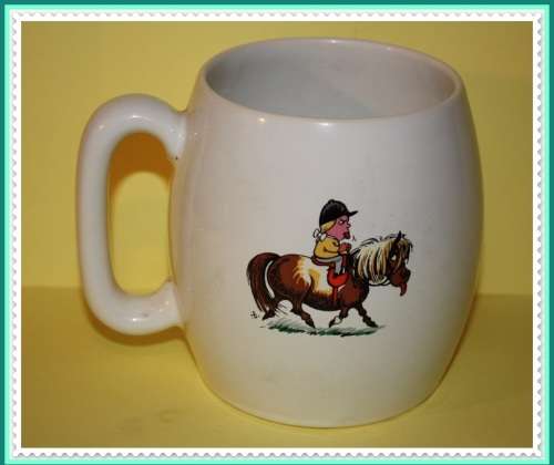 NORMAN THELWELL THE PONY CLUB CARTOON  CHARACTER TANKARD