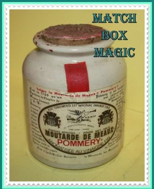 DECORATIVE STONEWARE JAR WITH CORK AND LOVELY LABEL NICE FOR A KITCHEN SHELF