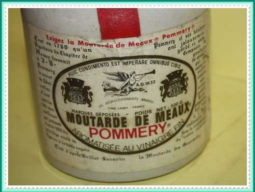 DECORATIVE STONEWARE JAR WITH CORK AND LOVELY LABEL NICE FOR A KITCHEN SHELF