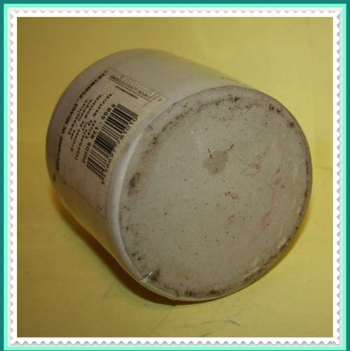 DECORATIVE STONEWARE JAR WITH CORK AND LOVELY LABEL NICE FOR A KITCHEN SHELF