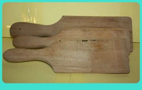 BUTTER PADDLE TRIO VINTAGE WOOD GROOVED