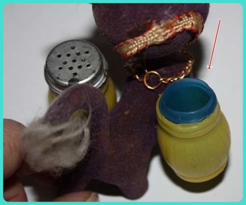 THE COOLEST KITSCH PURPLE FLOCK DONKEY CRUET SET EVER JUST FUN