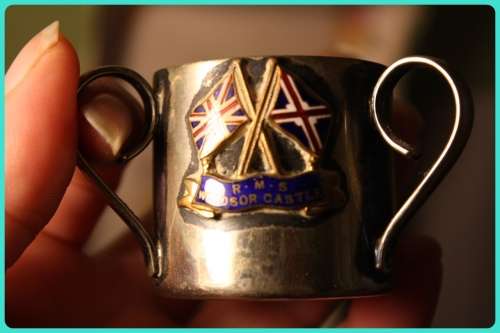 GREAT FIND RMS WINSOR CASTLE SHIPPING LINE LOVING CUP MARKED UNDERNEATH EPNS 121