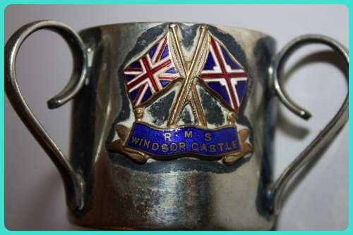 GREAT FIND RMS WINSOR CASTLE SHIPPING LINE LOVING CUP MARKED UNDERNEATH EPNS 121
