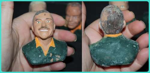 FOUR RARE AND UNUSUAL HAND PAINTED POTTERY BUSTS OF SPRINGBOK RUGBY LEGENDS TAKE A LOOK