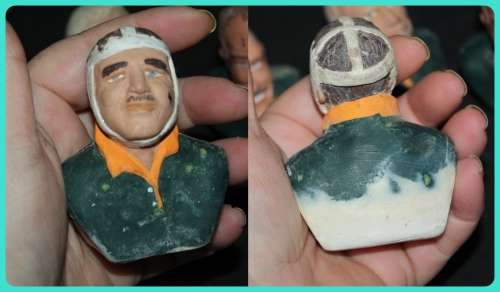 FOUR RARE AND UNUSUAL HAND PAINTED POTTERY BUSTS OF SPRINGBOK RUGBY LEGENDS TAKE A LOOK