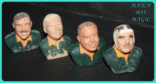 FOUR RARE AND UNUSUAL HAND PAINTED POTTERY BUSTS OF SPRINGBOK RUGBY LEGENDS TAKE A LOOK