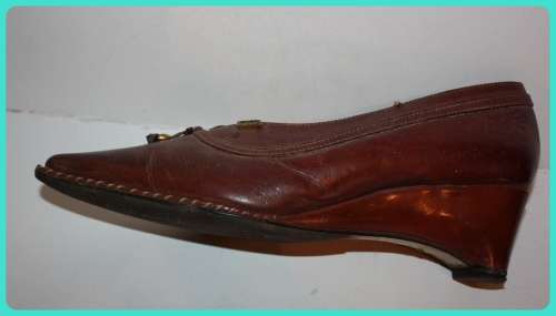VINTAGE ANDREOLI GENUINE LEATHER LADIES WEDGE HEEL SHOES
