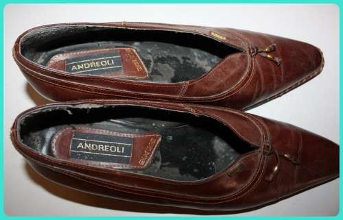 VINTAGE ANDREOLI GENUINE LEATHER LADIES WEDGE HEEL SHOES