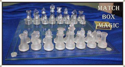 LOVELY GLASS CHESS SET GOOD CONDITION