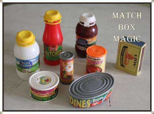 TOY FOOD CANS AND BOTTLES PLASTIC
