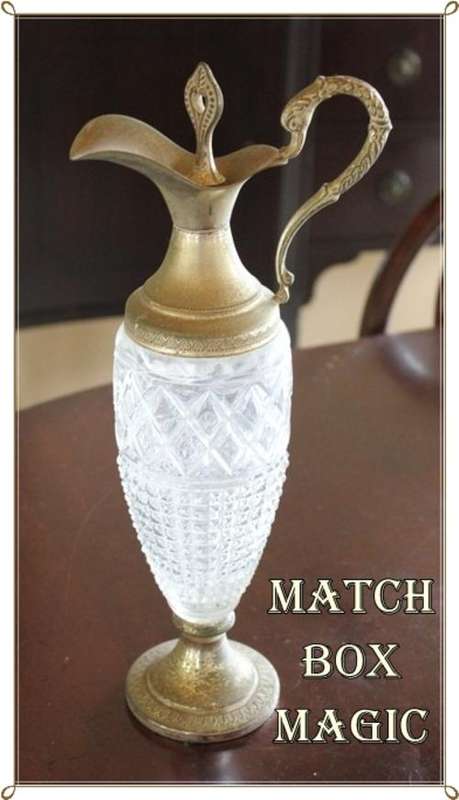 DECORATIVE CUT GLASS AND METAL DECANTER PRETTY PIECE