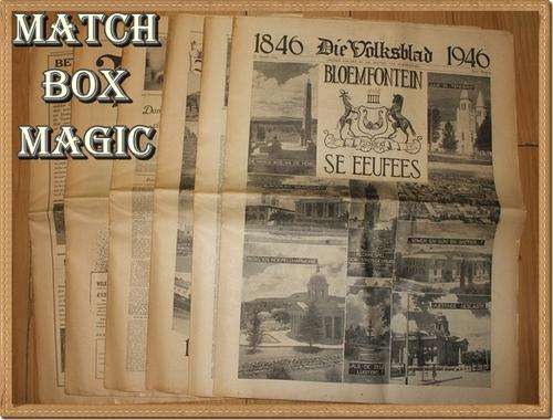 SUPER FIND NEWSPAPER DIE VOLKSBLAD BLOEMFONTEIN SE EEUFEES 1846-1946 SPECIAL EDITION 22  MARCH 1946