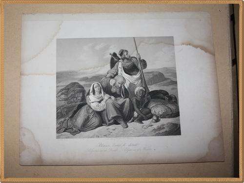 OLD PRINT PILGRIMS IN THE DESERT SEE PICS FOR CONDITION