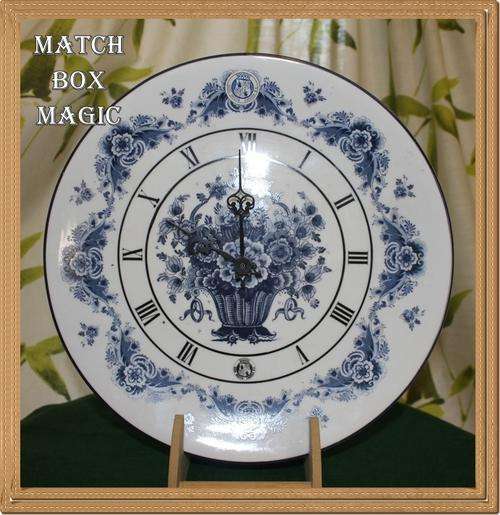BEAUTIFUL DELFT BLUE SPECIAL LIMITED COLLECTORS EDITION WALL CLOCK  MARKED  OUDE MOLEN FABRIEK BV
