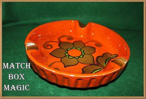 COOL RETRO 1970 S ASHTRAY BURNT ORANGE LARGE