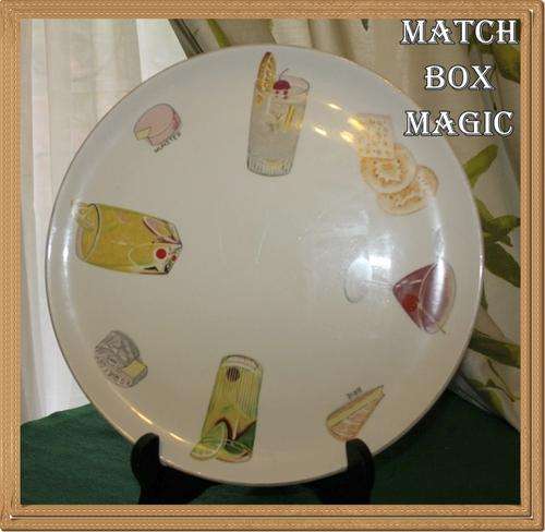 DECORATIVE IRONSTONE WARE SNACK DISH COOL RETRO LOOK