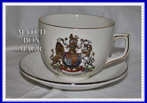 LARGE ROYAL WINTON SILVER JUBILEE COMMEMORATIVE CUP AND SAUCER SEE PICS FOR DETAILS