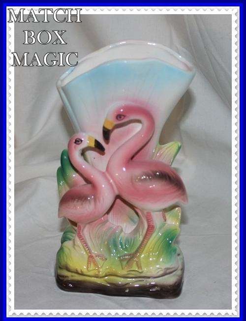 THE COOLEST KITCH FLAMINGO VASE IN ART DECO COLOURS FANTASTIC