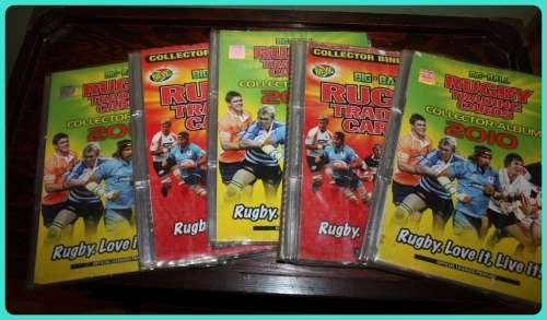 JOBLOT OF BIG BALL RUGBY TRADING CARD ALBUMS (4) AND HUNDREDS OF TRADING CARDS  BID IS FOR ALL