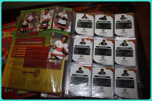 JOBLOT OF BIG BALL RUGBY TRADING CARD ALBUMS (4) AND HUNDREDS OF TRADING CARDS  BID IS FOR ALL