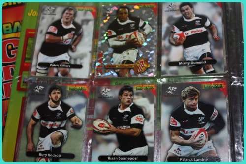 JOBLOT OF BIG BALL RUGBY TRADING CARD ALBUMS (4) AND HUNDREDS OF TRADING CARDS  BID IS FOR ALL