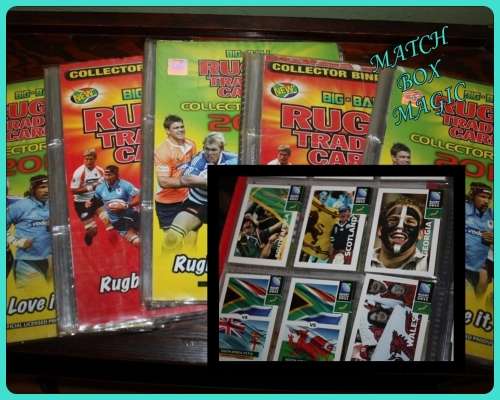 JOBLOT OF BIG BALL RUGBY TRADING CARD ALBUMS (4) AND HUNDREDS OF TRADING CARDS  BID IS FOR ALL