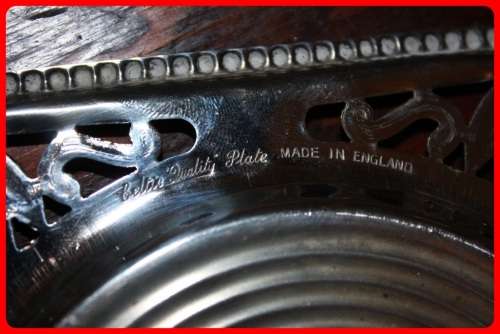 CELTIC QUALITY PLATE MADE IN ENGLAND LIDDED BUTTER DISH WITH GLASS INSERT