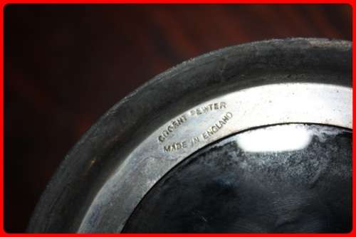 THREE PEWTER TANKARDS TWO WITH CLEAR BOTTOMS  ONE FROM 1935 MAKERS MARKS UNDERNEATH