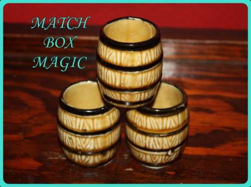 3 VINTAGE BARREL TOOTHPICK HOLDERS PERFECT FOR A PUB