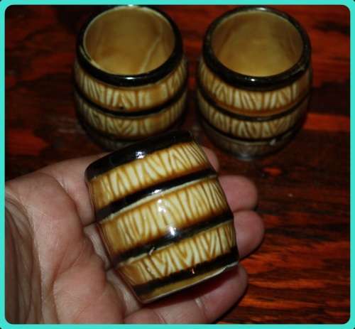 3 VINTAGE BARREL TOOTHPICK HOLDERS PERFECT FOR A PUB