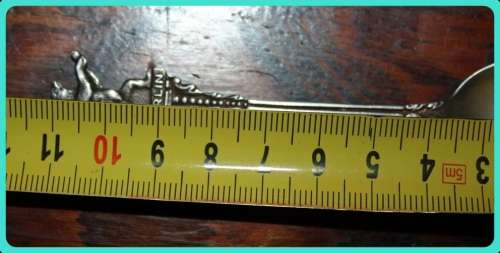 UNUSUAL TEASPOON DEPICTS A BEAR WITH BERLIN WRITTEN UNDERNEATH HAS BACK STAMP TAKE A LOOK