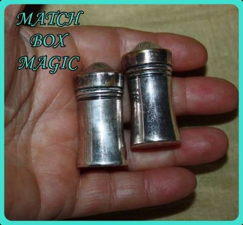 SILVER METAL SALT AND PEPPER SET VINTAGE