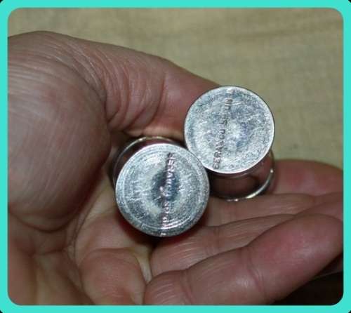 SILVER METAL SALT AND PEPPER SET VINTAGE