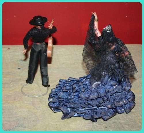 PAIR VINTAGE SPANISH DANCER DOLLS VERY GOOD CONDITION